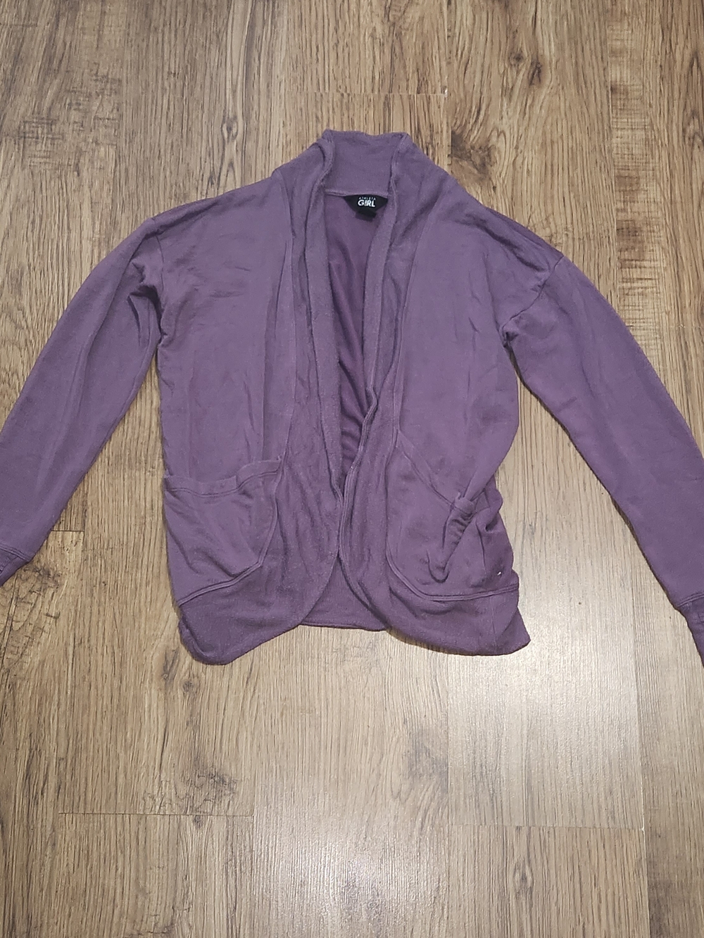 Athleta Open-Front Purple Knit Cardigan
